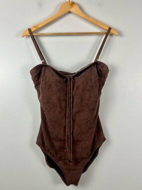 Magic suit brown printed one piece size 12
